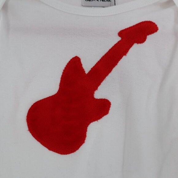 Jack & Nicole Guitar Tee Baby 12-18M White Normcore Relaxed Casual Playful NWT - Picture 2 of 7